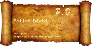 Pollak Dávid névjegykártya